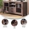 Flash Furniture Dion Brown 59 Inch Kitchen and Dining Room Buffet Sideboard Storage Cabinet, 2 Drawers, Open Shelf EV-CA7515-ZZ-BR-GG - alternate 5